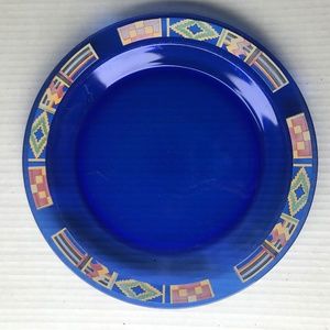 Set Of 2 Vintage Arcoroc Cobalt Blue Dinner Plates 10”